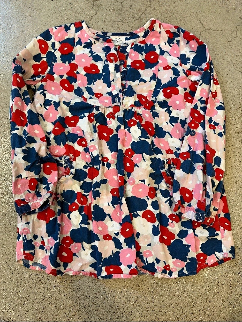 mini boden Floral Blouse in Pink & Blue Girls 7-8